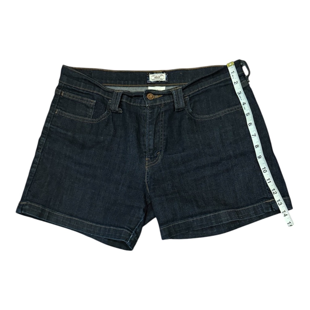 Levis Womens Dark Wash Denim Shorts Size 10 Stretch Cotton Blue Jean Shorts - Picture 5 of 6